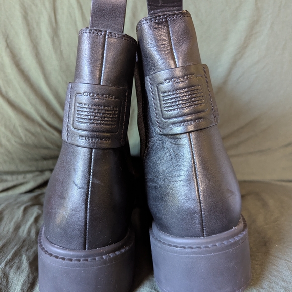 Coach Black Leather Ankle Boots - Picture 3 of 7